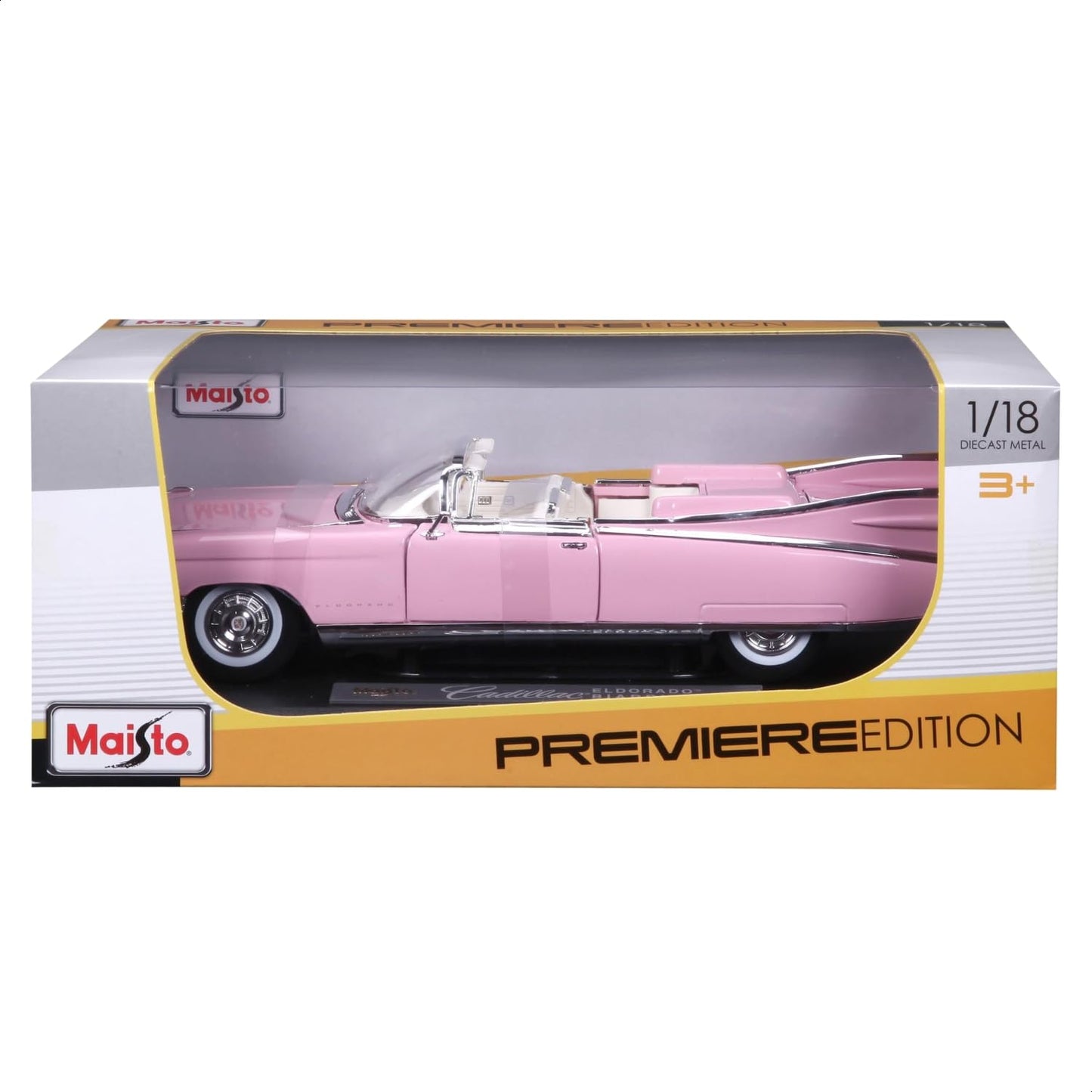 Maisto 1959 Cadillac Eldorado Biarritz Convertible, Pink Premiere 36813 1/18 Scale Diecast