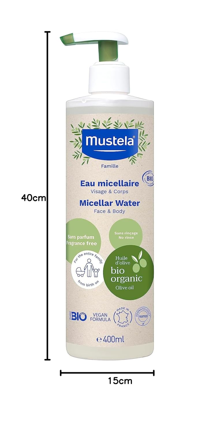 Mustela Organic Micellar Cleansing Water Face & Body 400ml