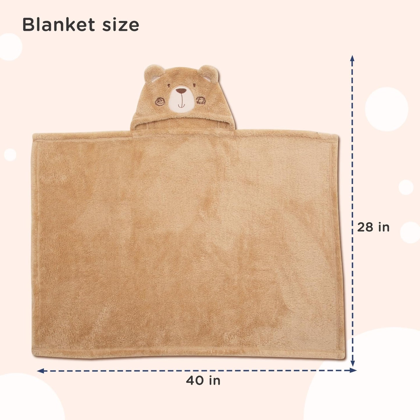 MeeMee Cozy Adorable Brown Bear Blanket