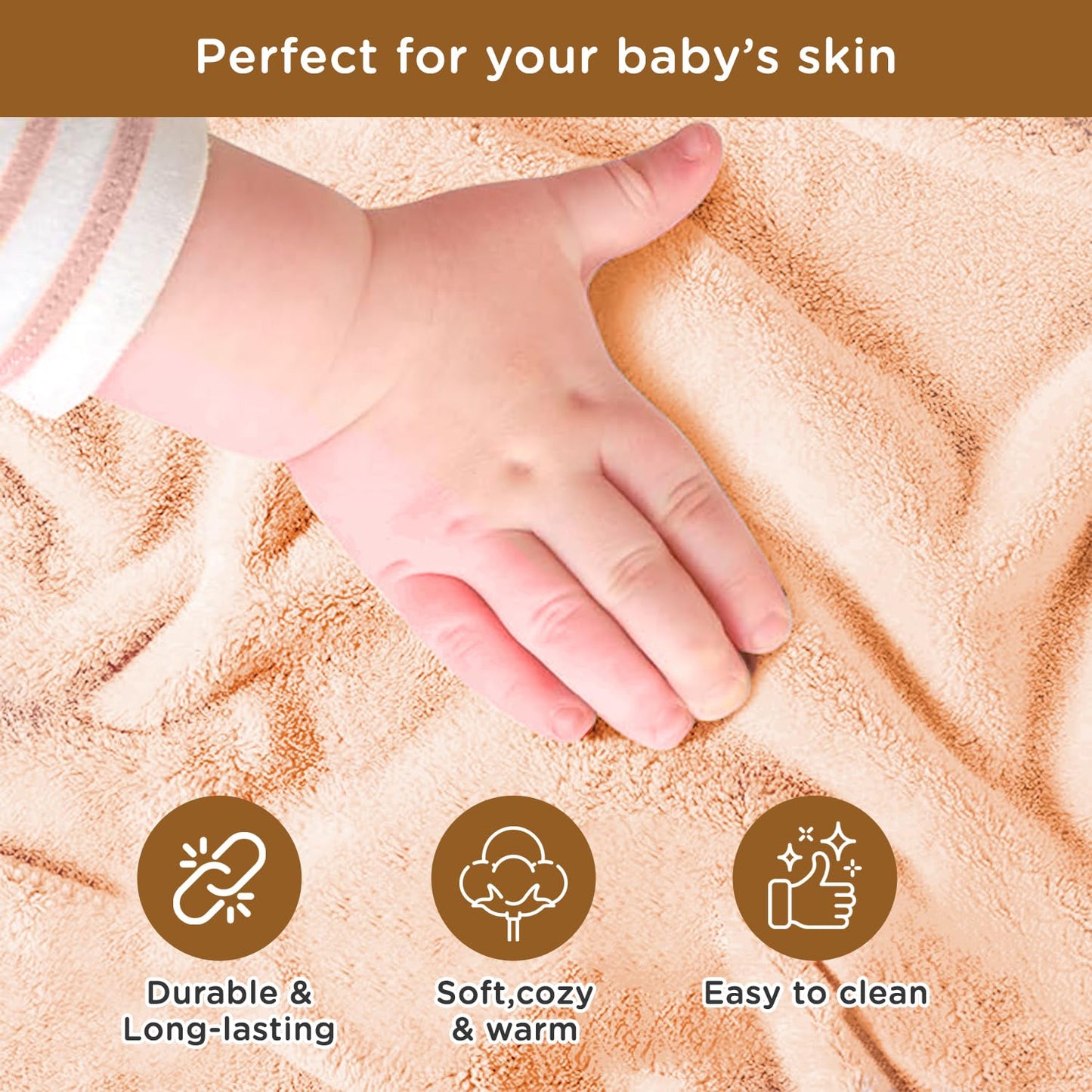 MeeMee Cozy Adorable Brown Bear Blanket