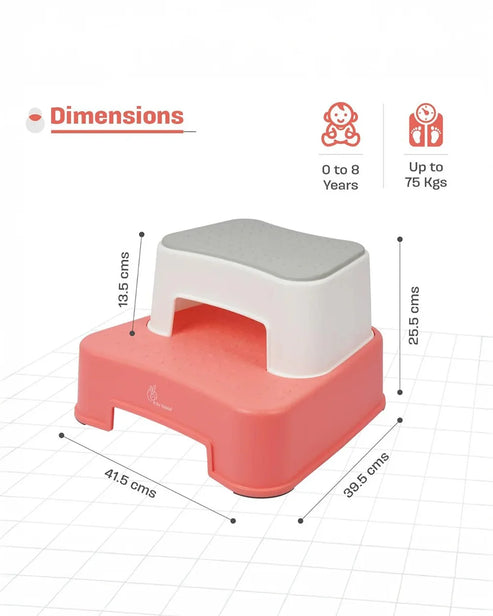 R For Rabbit Tiny Feets Baby Potty Step Stool-Red White