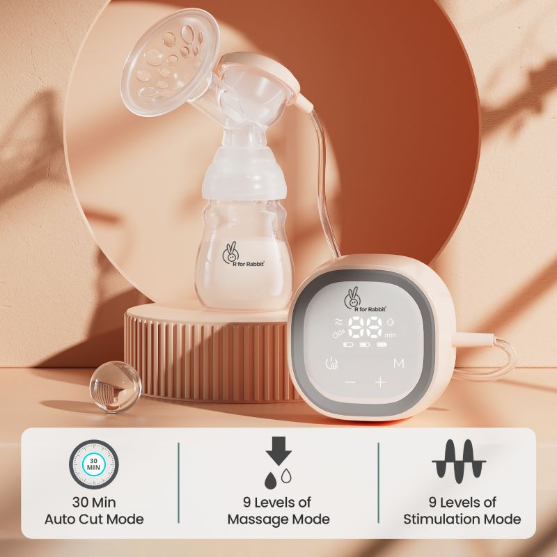R for Rabbit First Feed Nova Electric Breast Pump 9 Level Of Massage & Suction Mode