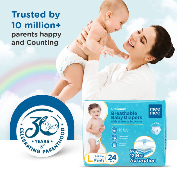 MeeMee Breathable Premium Baby Diaper Large