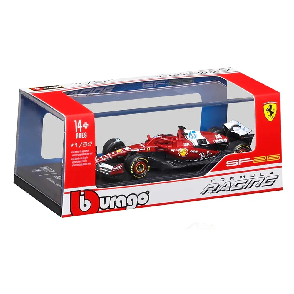 Bburago 1/64 Scale Scuderia Ferrari 2025 SF25 Formula 1 Model #16 Charles Leclerc