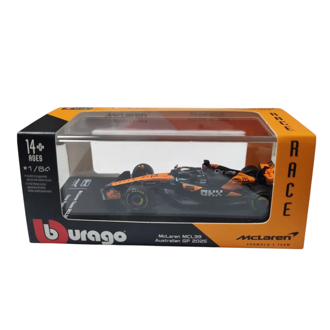 Bburago 1/64 Scale Mclaren MCL39 Australian GP 2025 Formula 1 Model #81 Oscar Piastri