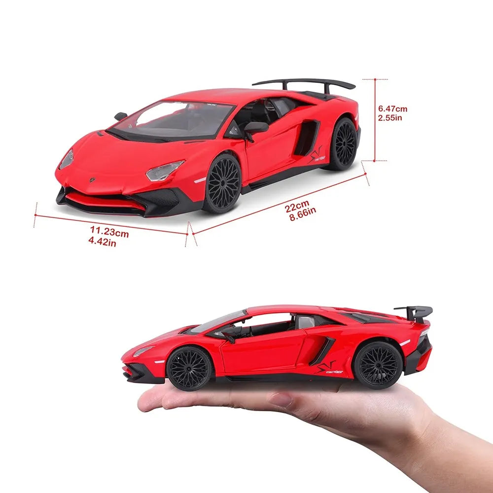 Bburago 1/24 Scale Lamborghini Aventador SV Coupe Diecast Car Red