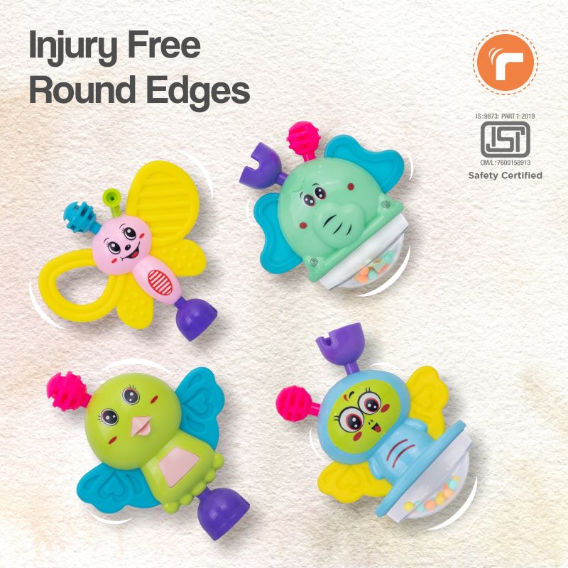 R for Rabbit Jingle Safari Rattles BIS Certified for Safety - Set of 5 - BPA Free