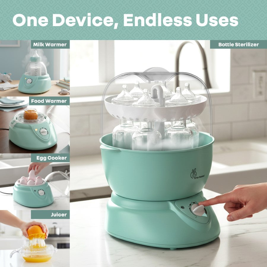 R for Rabbit Hygo Smart 5-in-1 All-in-One Sterilizer for Bottles, Milk, Baby Food, Eggs & Juices