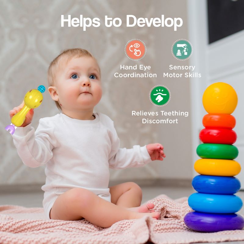 R for Rabbit Jingle Safari Rattles BIS Certified for Safety - Set of 5 - BPA Free