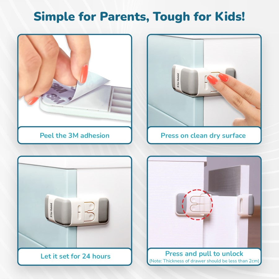 R for Rabbit Protector Plus Drawer Locker Baby Safety Lock for Drawers