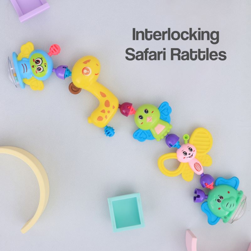 R for Rabbit Jingle Safari Rattles BIS Certified for Safety - Set of 5 - BPA Free