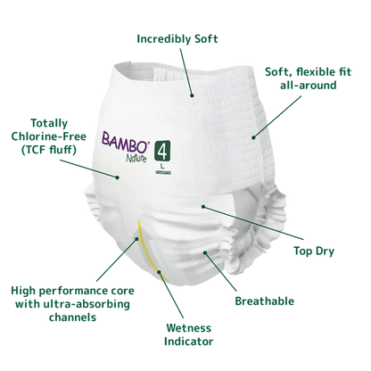 Bambo Nature Premium Baby Pants Diapers for Baby Large Size (7-12 Kgs)