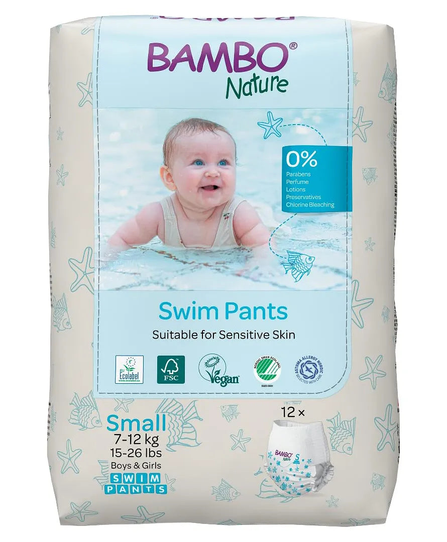 Bambo Nature Disposable Swim Diaper Pants  Small (7-12 kgs)