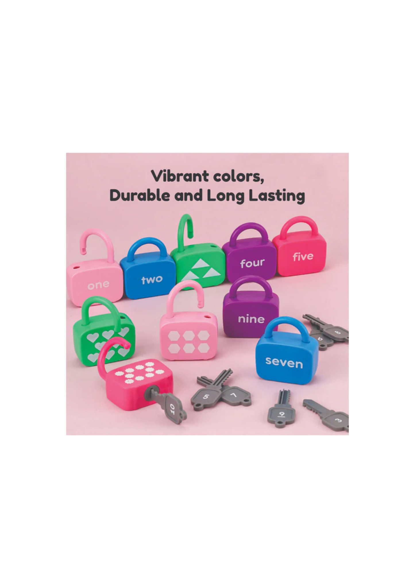 Open Ended Montessori Number Lock & Key Toy 20 pcs