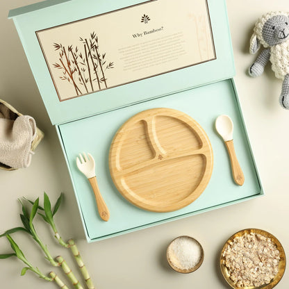 Baby Forest Laad Dulaar Bamboo Feeding Plate - Round Shape