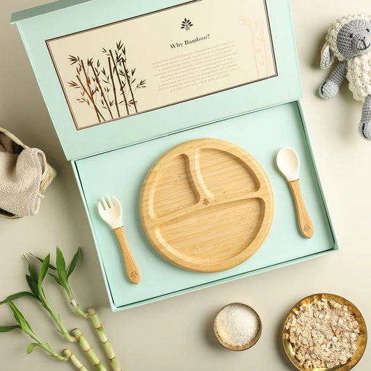 Baby Forest Laad Dulaar Bamboo Feeding Plate - Round Shape