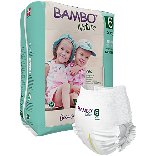 Bambo Nature Premium Baby Pants Diapers for Kids XXL Size (15+ Kgs)-18 Count