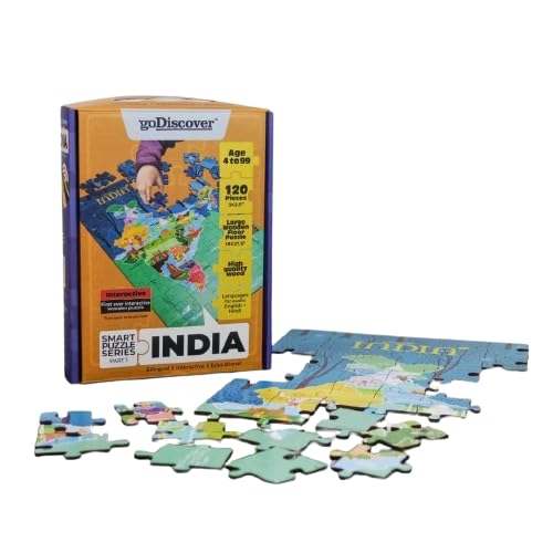 goDiscover Kids India-Map Puzzle with Talking Smart Pen
