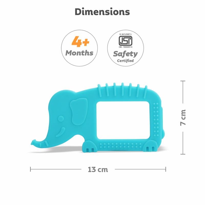 R for Rabbit Tiny Bites Safari - Elephant Blue + Horse Orange