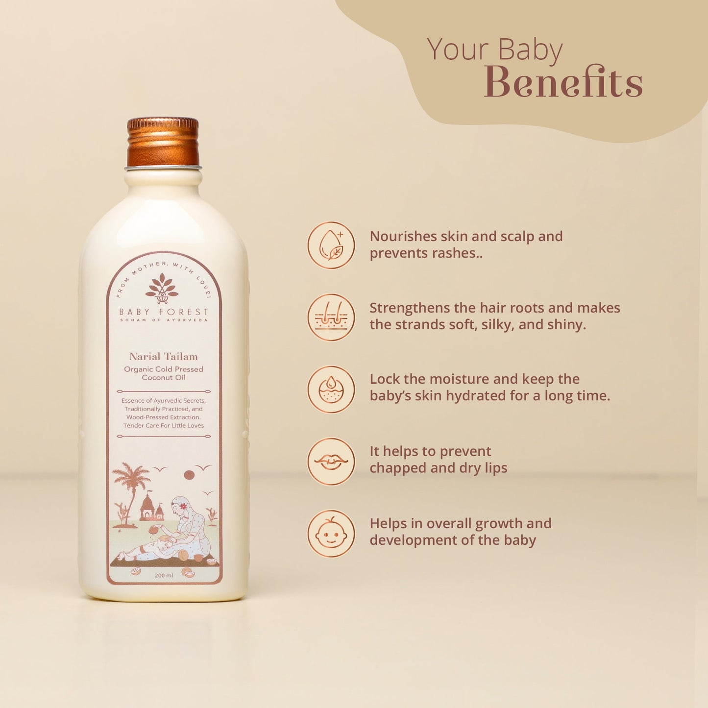 Baby Forest Narial Tailam Organic Cold Pressed Coconut Oil