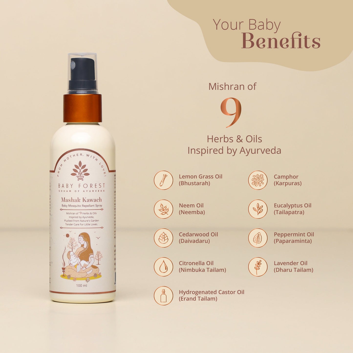 Baby Forest Mashak Kawach Mosquito Repellent Spray