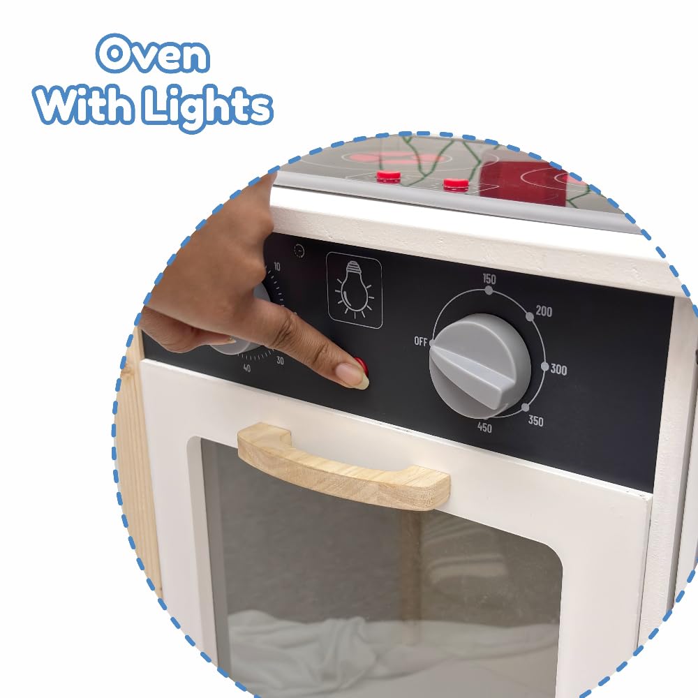 Open Ended Modern Kitchen Set with Lights & Sound -12 Accessories included