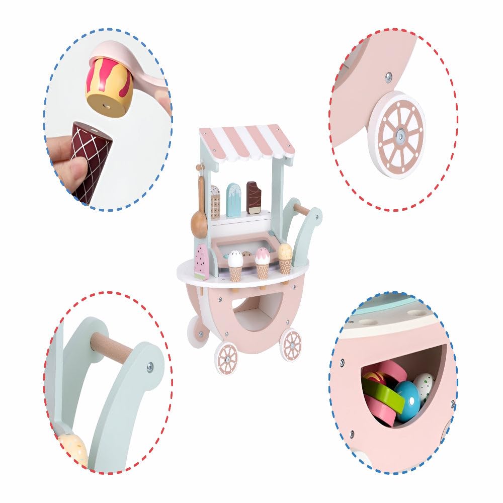 Open Ended Wooden Ice Cream Cart