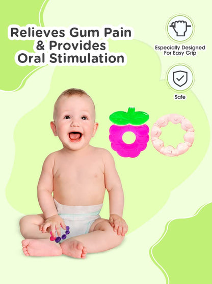 MeeMee Multi-Textured Water Filled Teether Pink+Dark Pink(PK2)