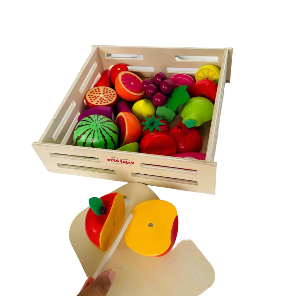 Open Ended Wooden Cutting Set - Fruits & Veggies