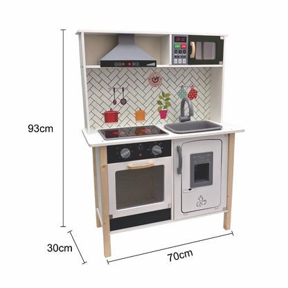 Open Ended Modern Kitchen Set with Lights & Sound -12 Accessories included