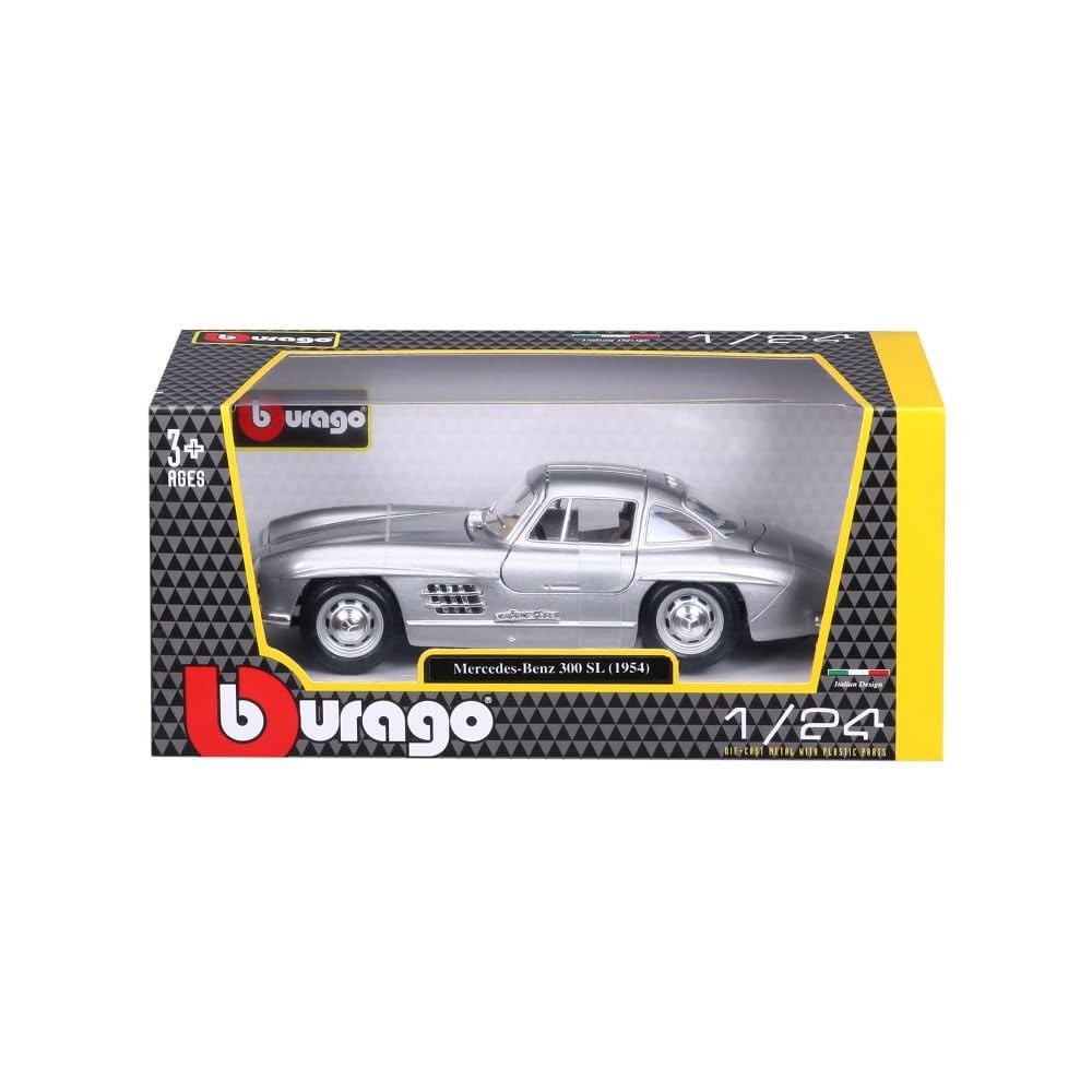 Bburago 1/24 Scale Mercedes-Benz 300 SL 1954 Diecast Car Model  Silver