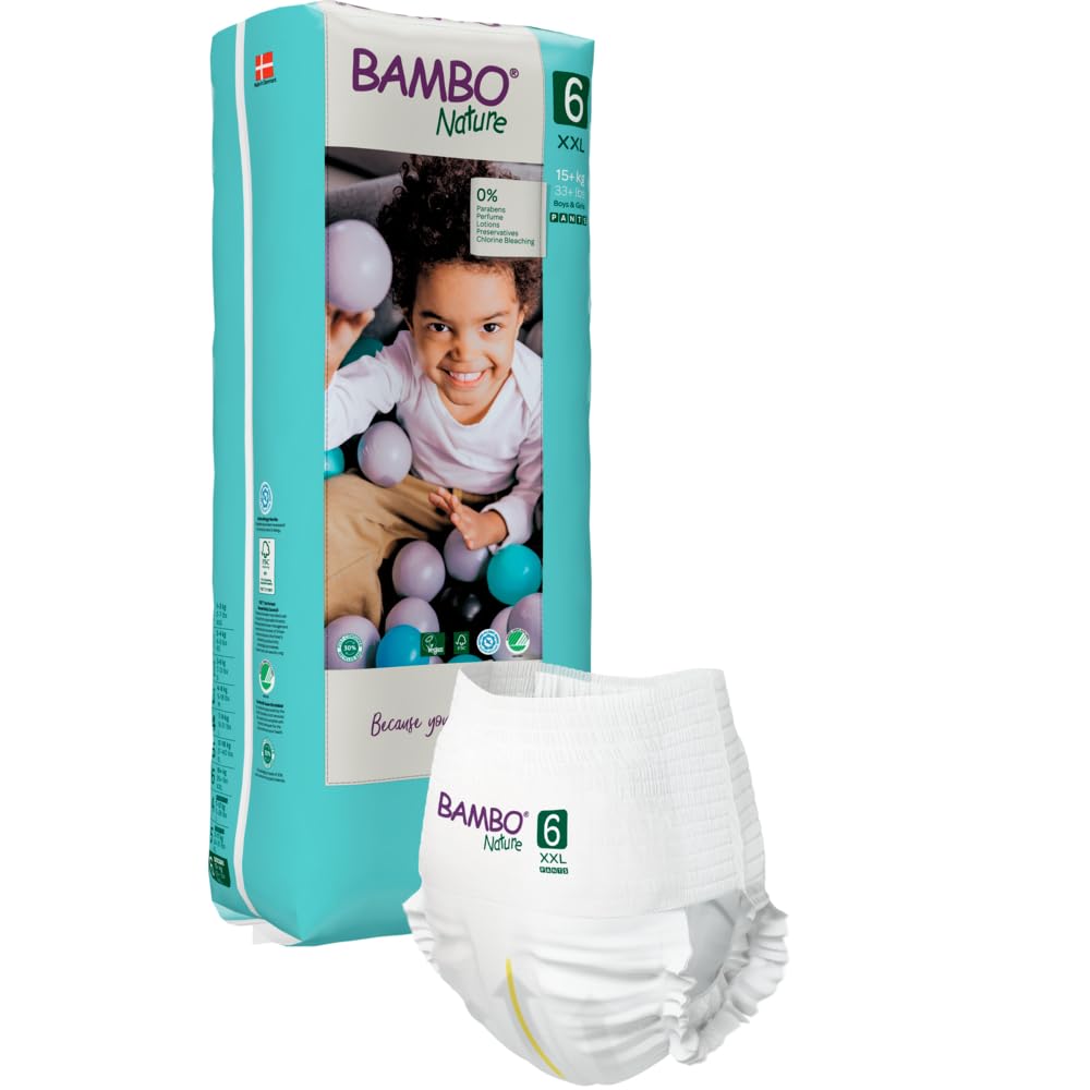 Bambo Nature Premium Baby Pants Diapers for Kids XXL Size (15+ Kgs)-38 Count