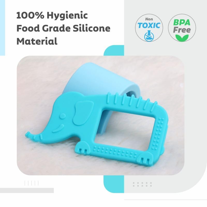 R for Rabbit Tiny Bites Safari - Elephant Blue + Horse Orange