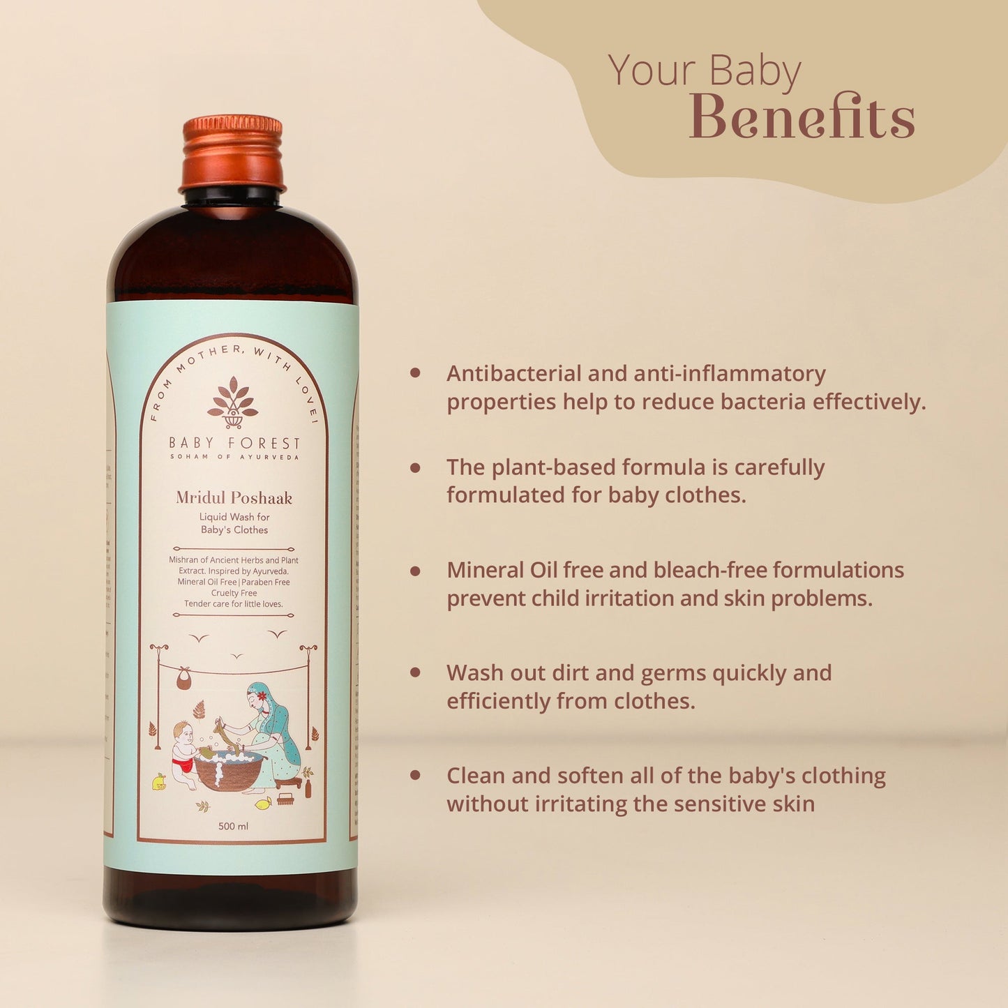 Baby Forest Mridul Poshaak - Liquid Detergent for Baby’s Clothes