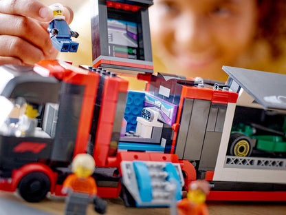 LEGO City F1 Truck with RB20 & AMR24 F1 Cars