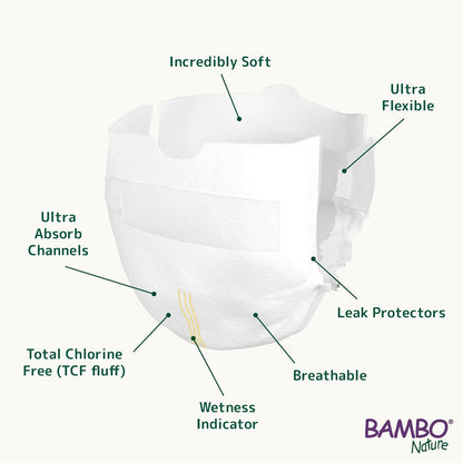 Bambo Nature Premium Baby Tape Diapers for Premature Baby XXS Size (1-3 Kgs)