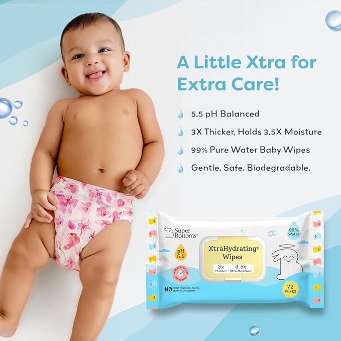 SuperBottoms 99% Pure Water Baby Wet Wipes Pack of 1