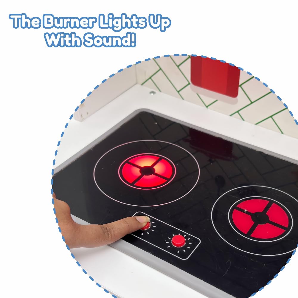 Open Ended Modern Kitchen Set with Lights & Sound -12 Accessories included