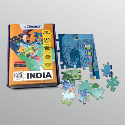 goDiscover Kids India-Map Puzzle with Talking Smart Pen