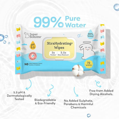 SuperBottoms 99% Pure Water Baby Wet Wipes Pack of 2
