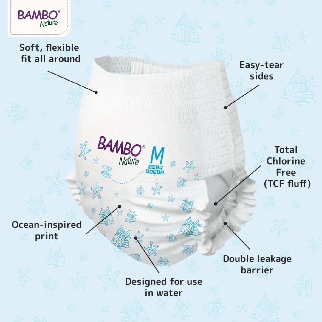 Bambo Nature Disposable Swim Diaper Pants - Medium 12+kg