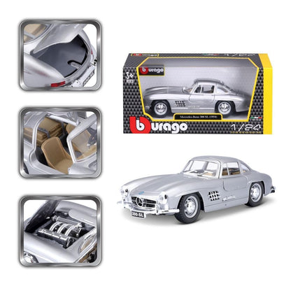 Bburago 1/24 Scale Mercedes-Benz 300 SL 1954 Diecast Car Model  Silver