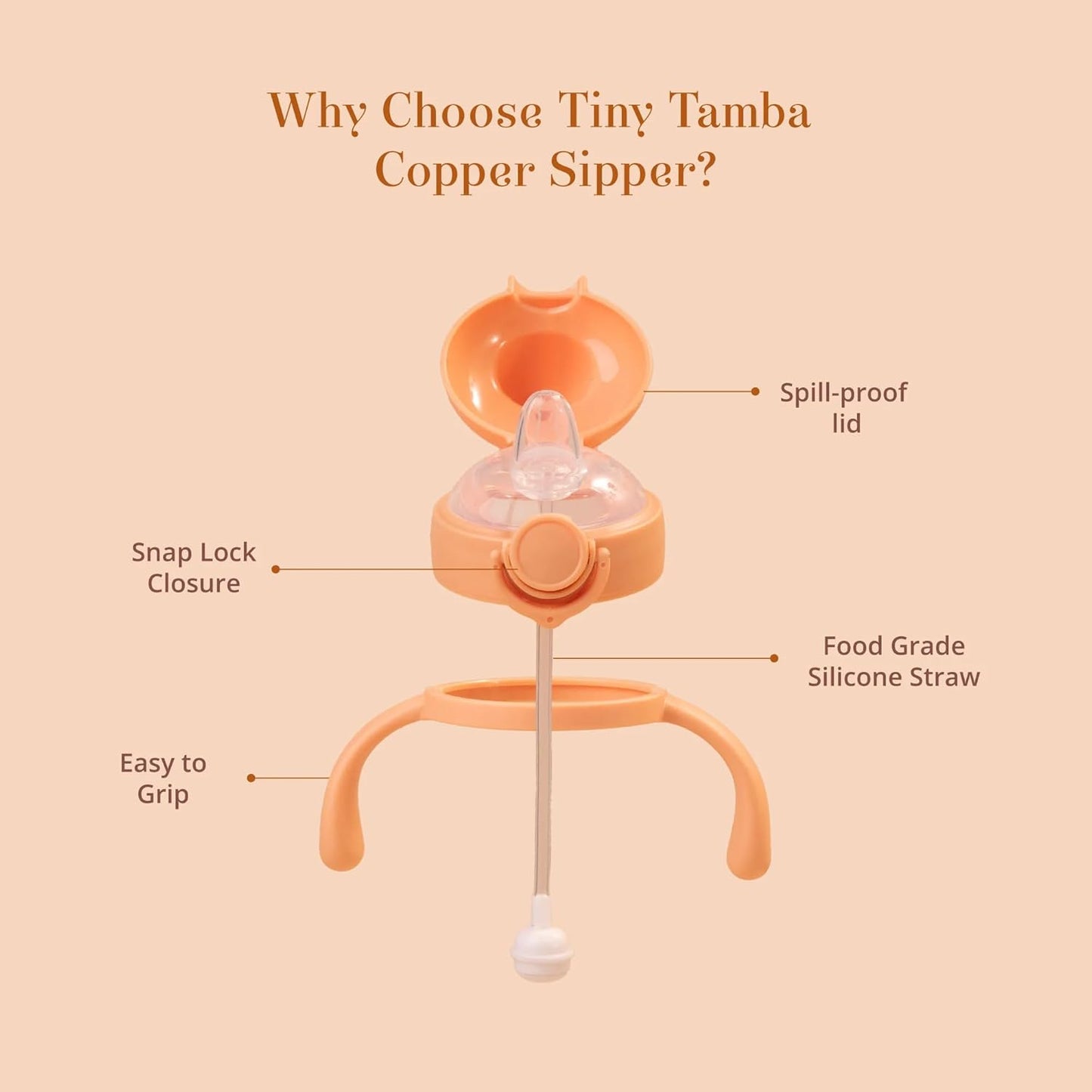 Baby Forest Tiny Tamba Pure Copper Sipper for Kids