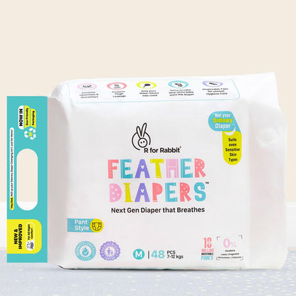 R for Rabbit Feather Diapers M