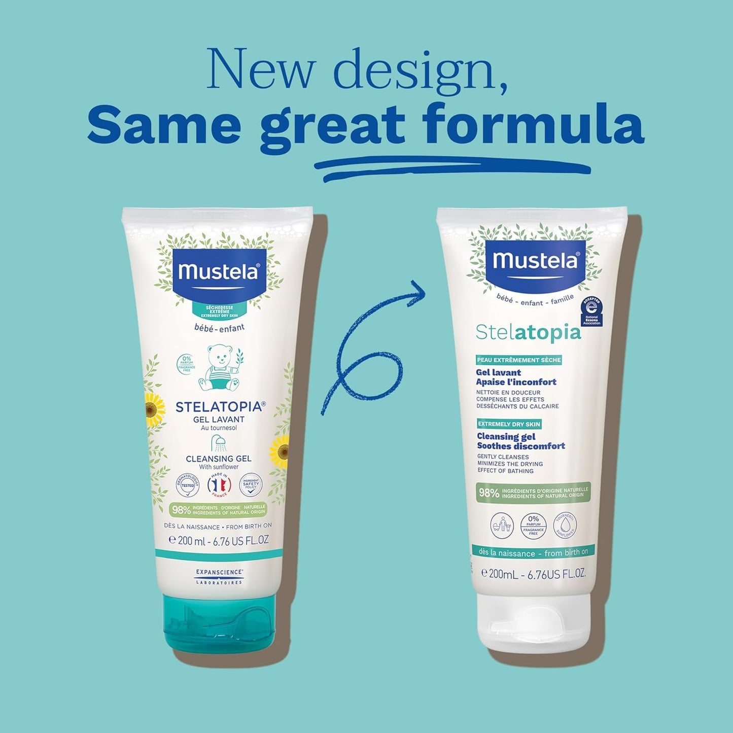 Mustela Stelatopia Cleansing Gel with Sunflower Oil - 200ml