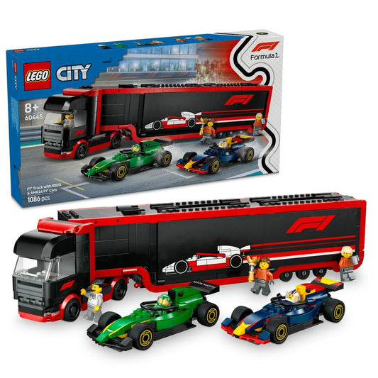 LEGO City F1 Truck with RB20 & AMR24 F1 Cars
