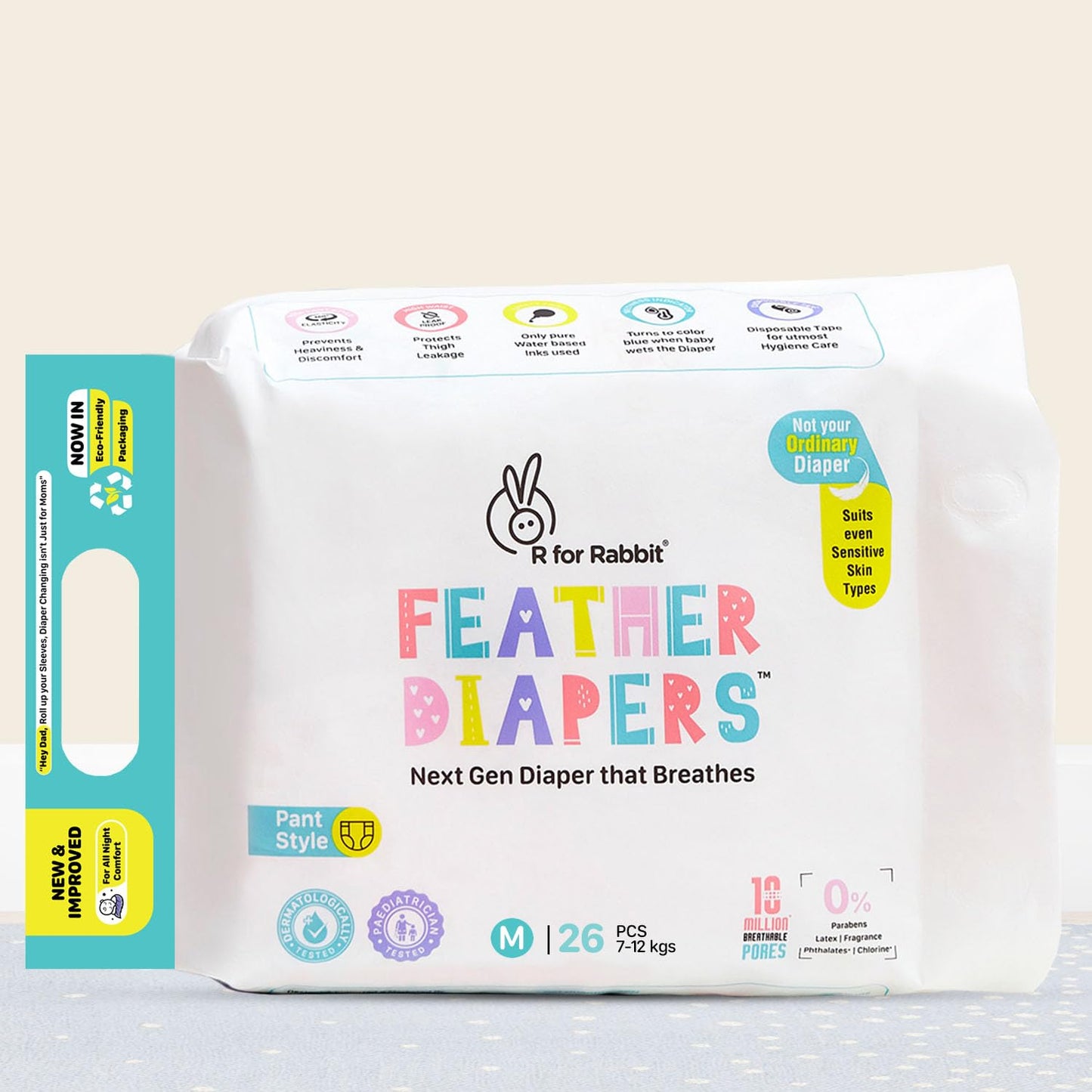 R for Rabbit Feather Diapers M
