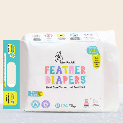 R for Rabbit Feather Diapers M