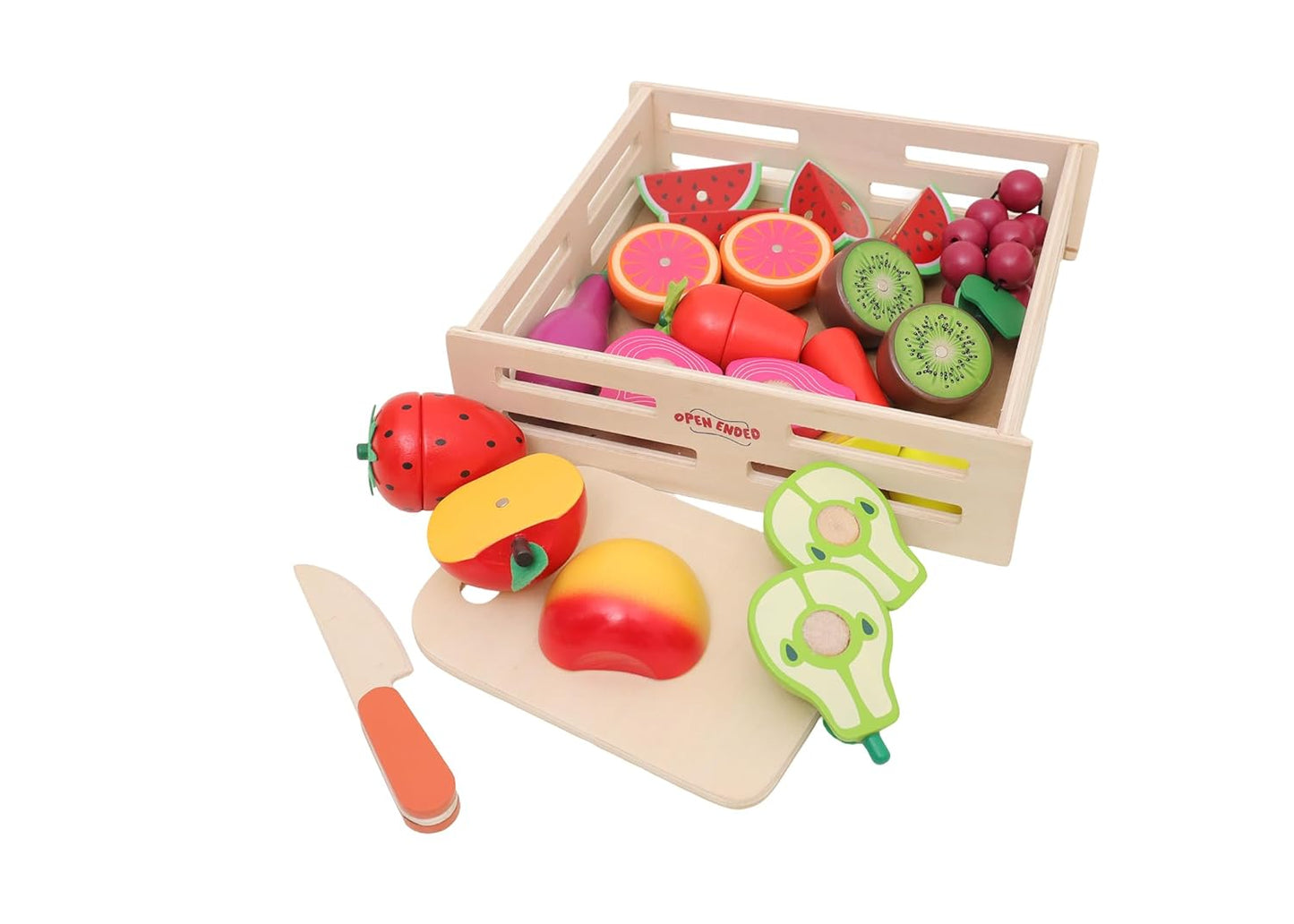 Open Ended Wooden Cutting Set - Fruits & Veggies