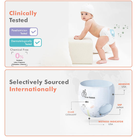 R for Rabbit Feather Diapers S